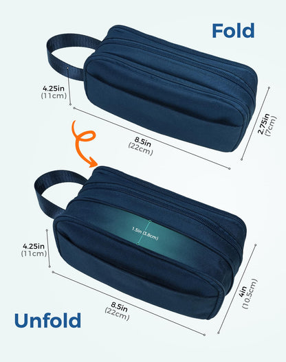 Fmeida Pencil Case Pouch Expandable - Extra Large Pencil Pouch Aesthetic Pencil Bag Office Stationery Organizer with Handle for Adult Men Women - Navy Blue