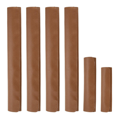 uxcell 6Pcs Refrigerator Door Handle Covers, PU Leather Kitchen Appliance Handle Protector, Anti-Static Fridge Handle Cover Keep Your Microwave Oven Dishwasher Clean, Brown