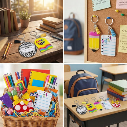 Sureio 30 Pcs Back to School Teacher Appreciation Gift Bulk Mini Notebook Keychain Gifts Bulk Note Book Bundle for Preschool(Combination Style)