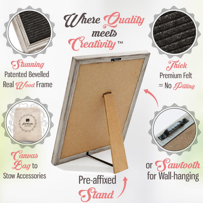Farmhouse Felt Letter Board Sign with Stand - Rustic Wood Frame Announcement Board for New Baby, Pregnancy Announcement Sign, 12x16 Changeable Message Board with over 700 Felt Board Letters