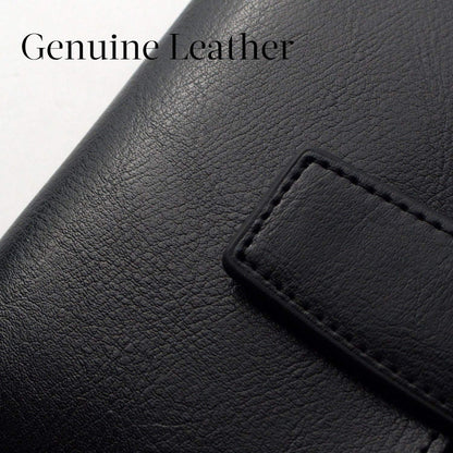 Bveyzi Women's Small Leather RFID Blocking Bifold Zipper Pocket Wallet Ladies Credit Card Slots Purse with id Window(Black)