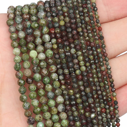 Song Xi 90pcs 4mm Natural Dragon Blood Gemstone Beads Faceted Round Loose Stone Beads for Jewelry Making
