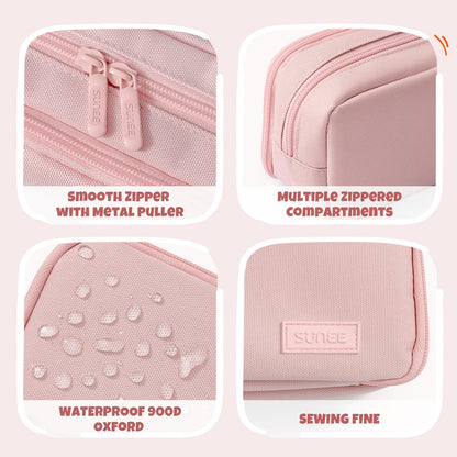 SUNEE Pencil Case, Large Capacity Pencil Pouch, Aesthetic Big Pen Bag 900D Oxford Pen Box for Office Stationery Organizer School Supplies Multifunctional for Teen Boys Girls Women Men, Pink