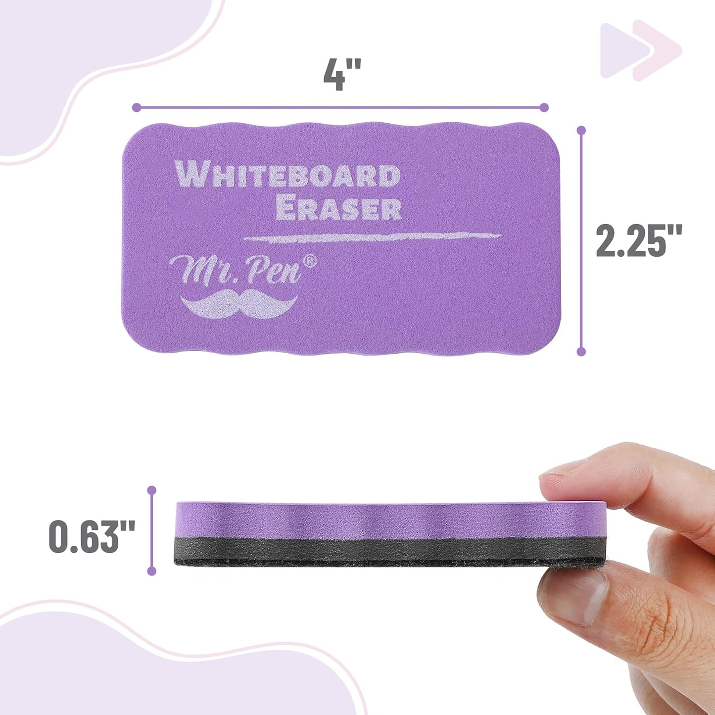 Mr. Pen- White Board Erasers, 8 Pack, Pastel Colors, Magnetic Dry Erase Eraser