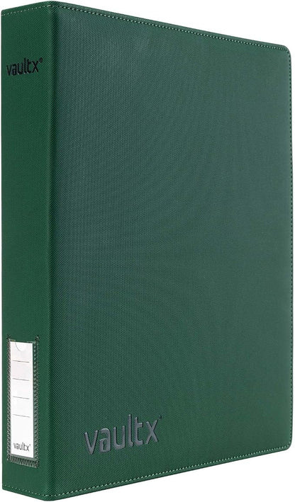 Vault X Slim Ring Binder, 540 Cards, fits 9 Pocket Pages, Exo-Tec Material, 3 D-Ring Folder, for Trading Cards (Green)