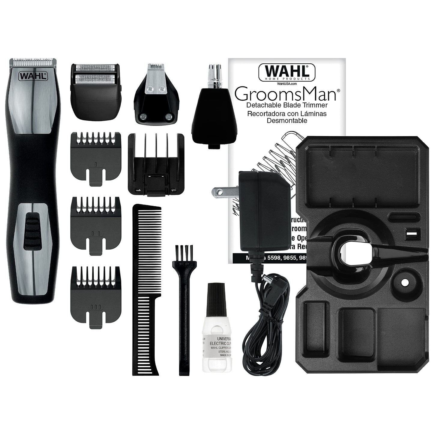 Wahl Lifeproof Rechargeable Trimmer No.09953-1601 for Beards/Mustache/Goatee with Self Sharpening Blades, 1.05 Pound
