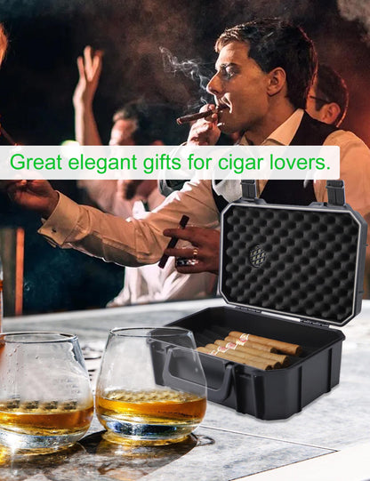 Tnqhuq Travel Humidor for Cigars Cigar Holder Case Portable Humidors for Cigars Travel Cigar Carrying Case for Men & Women (Holds Up To 21 Cigars)
