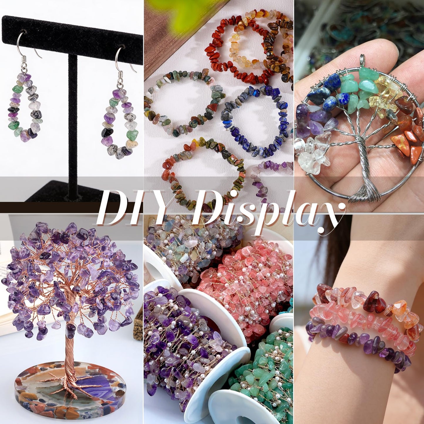 200pcs Natural Irregular Chip Stone Beads 5-8mm Pre-Drilled 30-inch Strand Semi-Precious Healing Crystal Beads for DIY Jewelry Making Bracelet Chakra Crafts Dalmation Jasper