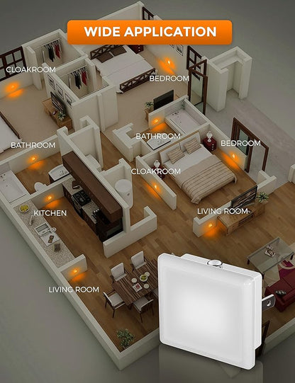 L LOHAS LED Night Lights Plug into Wall 2-Pack, 0.3W Plug in Night Light, Dusk to Dawn, 2000K Amber Light, Sleep Aid Nightlight Auto-On/Off, for Adults Kids Room, Bedroom, Bathroom, Hallway, Non-Dim