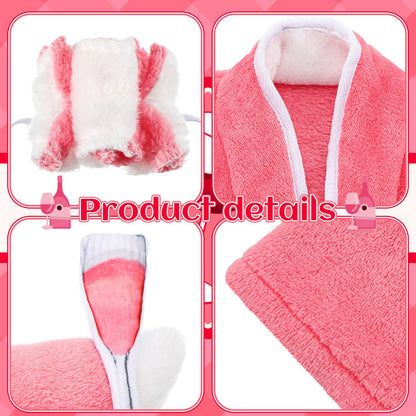 Seenelling Old Lady Porch Goose Outfits, for 23'' High Cement or Plastic Porch Goose Lawn Clothes for Garden Yard(Pink)
