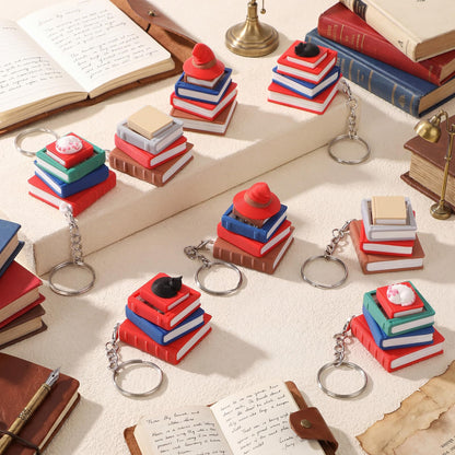 Kenning 12 Pcs Book Clicker Fidget Keychain 3D Sensory Clicker Decompression Button Stress Relief Teachers Appreciation Gifts for Book Lover Bookworm Adults Graduation Office Party Favors
