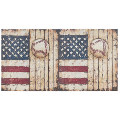 Retro American Flag Baseball Round Ring Binders 1.5 Inch Softball Wooden Background 3 Ring Clipboard Binder for Office School Work Supplies File Folder 200 Sheet Capacity