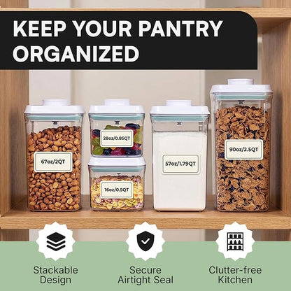 Bop Top Airtight Food Storage Containers with Lid 7 Cups / 57 oz | Kitchen Canister Sets | Air Tight Pantry Container| Pop Top Dry Food Storage Containers for Snacks, Sugar, Flour, Baking, Pasta