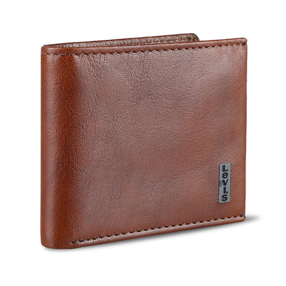 Levi's mens Classic Bifold Passcase Wallet With Multiple Card Slots and Id Window Brown Traveler