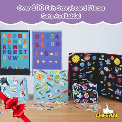 CHEFAN Felt Letters Alphabet for Kids, Precut Story Pieces, 104 ABC Upper & Lowercase Letters for Preschool & Homeschool Learning(2 Sets of Upper&Lowercase Letters)
