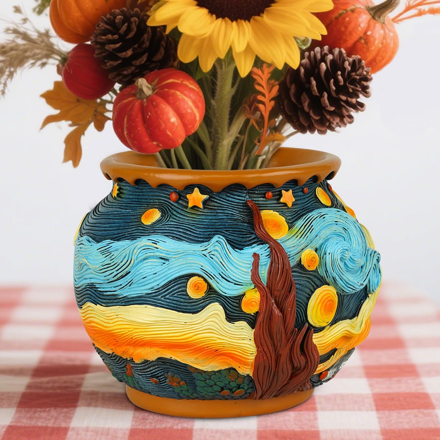 U WONDERFUL Plant Pots with Drainage Holes - Cute Unique Starry Sky Theme Flower Pots - Decorative Planter for Indoor/Outdoor, Funny Plant Pots for Home Garden Decor