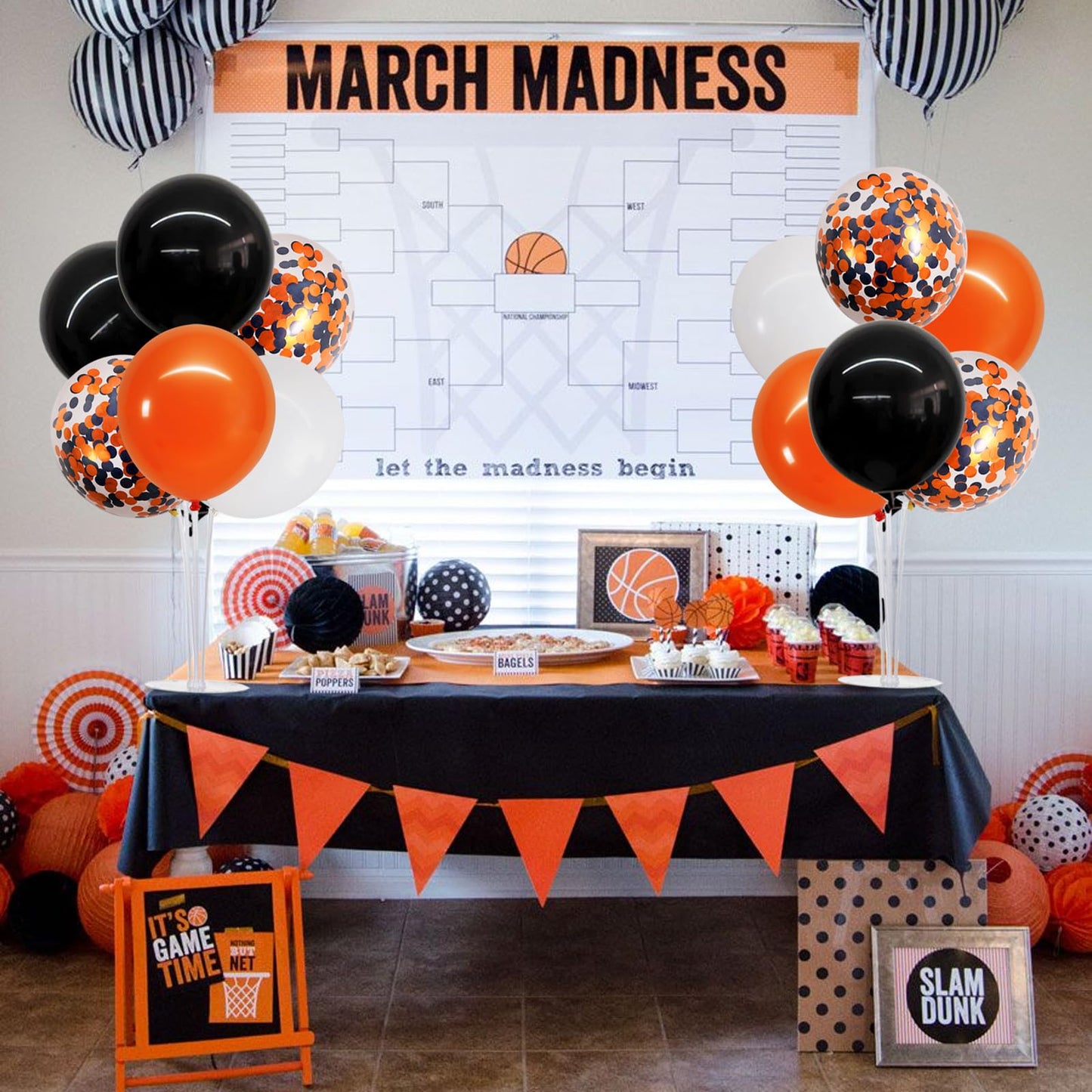 TONIFUL 4 Set Halloween Balloons Black Orange Confetti White Balloon Stand Centerpiece Table Decorations for Halloween,Celebration Party Bar,Anniversary,Graduation Decoration 2026