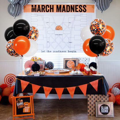 TONIFUL 4 Set Halloween Balloons Black Orange Confetti White Balloon Stand Centerpiece Table Decorations for Halloween,Celebration Party Bar,Anniversary,Graduation Decoration 2026