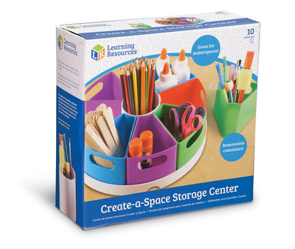 Learning Resources Create a Space Storage Center - Toy Desk Organizer, Classroom Workspace Must Haves, Homeschool Organization, Arts & Crafts , Caddy, Office & Teacher Supplies