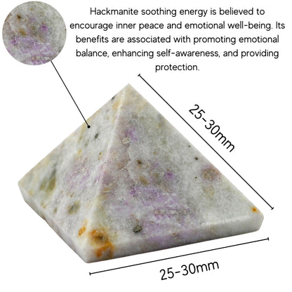 Amazing Gemstone Hackmanite Pyramid Crystal Healing Stones - 1" Great Pyramid Figurine of Natural Stone Pyramid for Meditation, Reiki, Chakra Balancing and Crystal Pyramids Grid