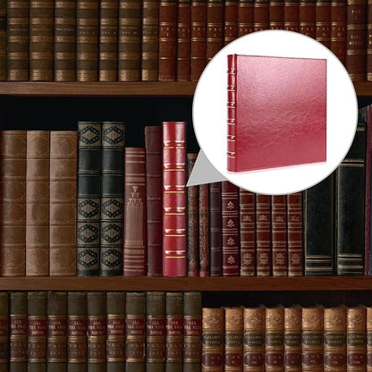 WOT I Vintage Leather Card Binder | Holds 450 Cards, Refillable Leather 3 Ring Binder for MTG/TCG/Sports Cards, Elegant Book-Style Organizer - Red