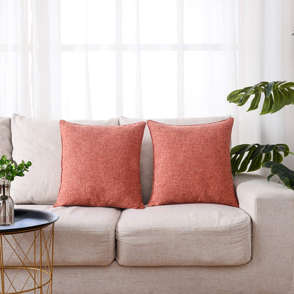 HPUK Decorative Throw Pillow Covers Set of 4 Square Couch Pillows Linen Cushion Cover for Couch Sofa Living Room, 18"x18" inches, Blue