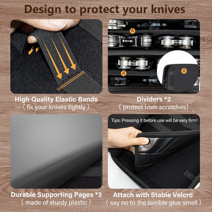 BRANTMAKER Knife Display Case, Knife Case for 61+ Pocket Knives, Collection Box with Portable Shoulder Strap, Knife Storage Items (Box Only)