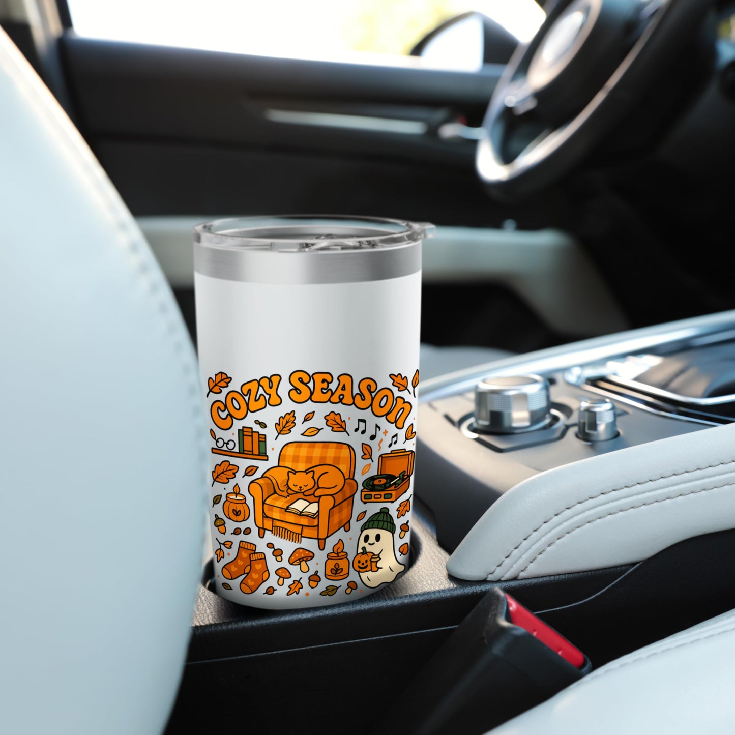 Halloween Cat Fall Cozy Season Stainless Steel Insulated Tumbler