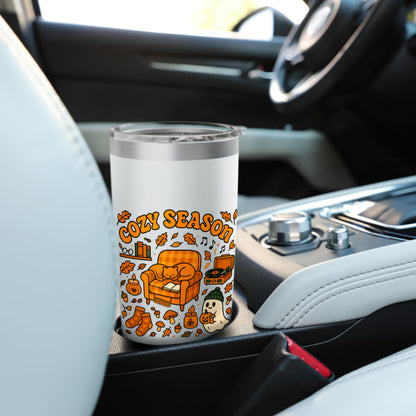 Halloween Cat Fall Cozy Season Stainless Steel Insulated Tumbler