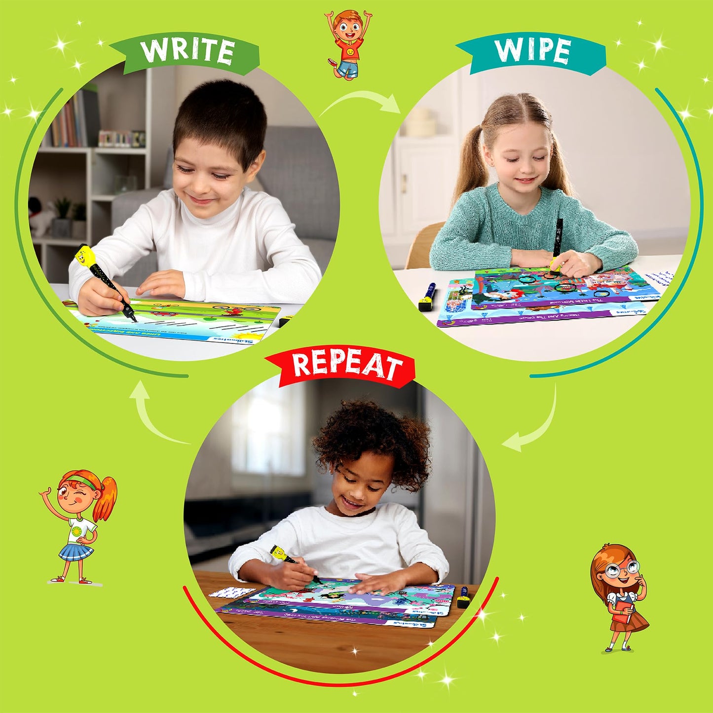 Skillmatics I Can Write - Reusable Preschool Learning Activities, Educational Toy and Game, Back to School Supplies, Gifts for Students, Kids, Toddlers Ages 3, 4, 5, 6