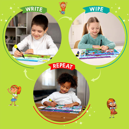 Skillmatics I Can Write - Reusable Preschool Learning Activities, Educational Toy and Game, Back to School Supplies, Gifts for Students, Kids, Toddlers Ages 3, 4, 5, 6