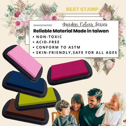 Washable Ink Pad, Best Stamps for Kids, Kids Crafts, Paw Print Kit, Baby Footprint Kit, Stamp Pads on Scrapbooking, Fingerprint Ink Pad, Easy to Wash Off Skin| Large | Safe Non-Toxic (Wood Bark)