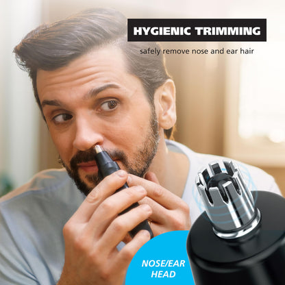 Wahl Groomsman Rechargeable Precision Trimmer for Hygienic Grooming with Rinsable, Interchangeable Heads for Eyebrows, Neckline, Nose, Ears, & Other Detailing - Model 3023284