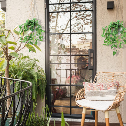 TNNTOPELE Hanging Plant Fake Plants with Pots, 2 Pack Artificial Plants, Faux Anthurium Leaf Basket for Wall Home Room Indoor Outdoor Decor