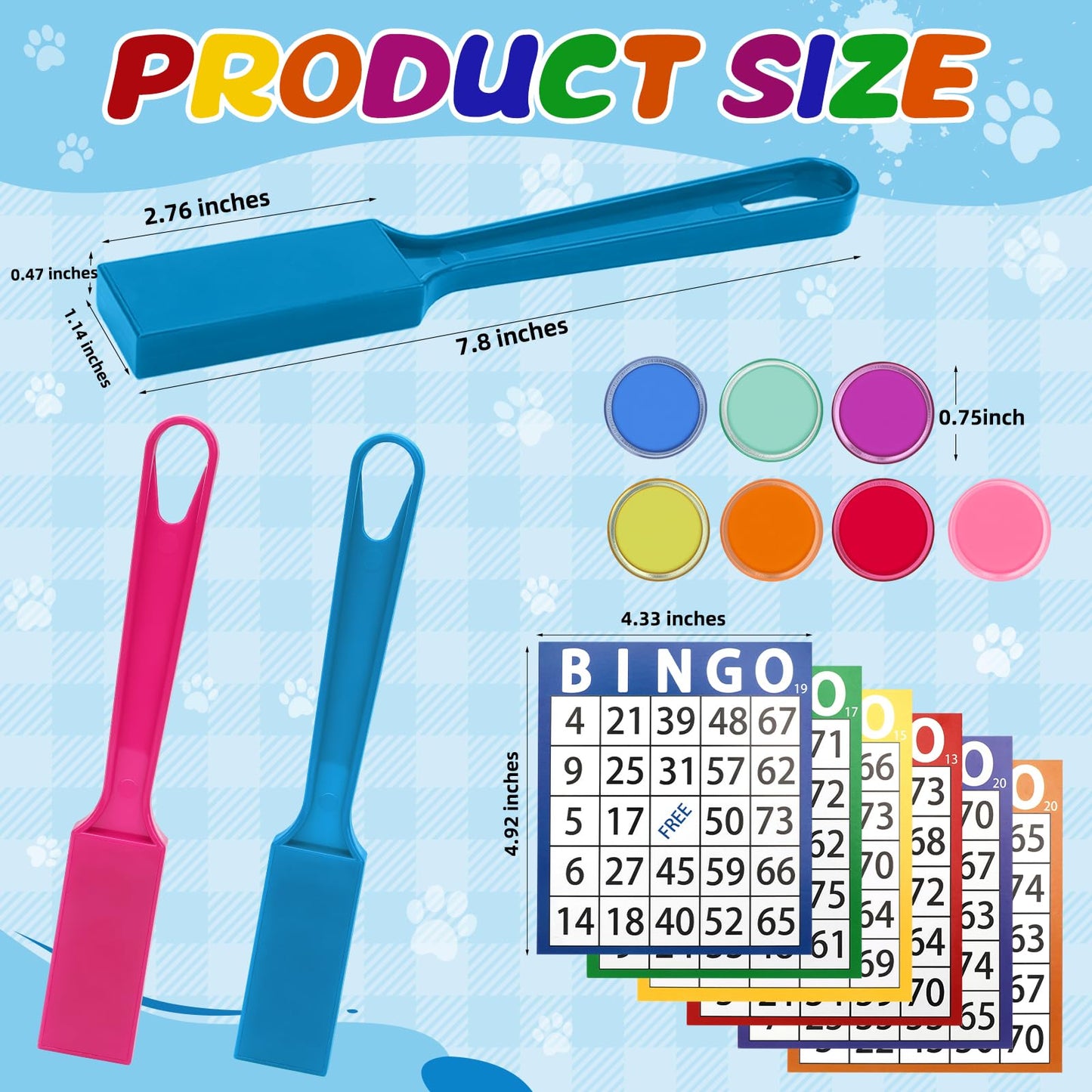 Coopay Magnetic Bingo Wand Chip and Game Card Set - 2 Pack Magnetic Wands, 200 Colorful Metal Chips, 48 Bingo Paper Cards for Kids Classroom Science Learning Counting Family Game Night Educational