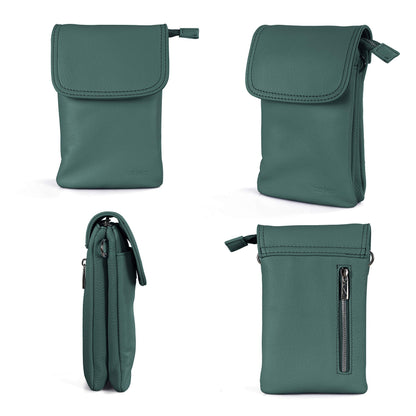 befen Genuine Leather Cell Phone Purse Crossbody, Small Travel Crossbody Bags for Women Trendy Spring Summer, Fit iPhone 15 - Hunter Green
