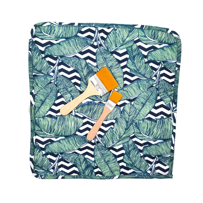 Funny live Paint Brush Holder Art Supplies, Artist Brush Holder & Storage Organizer Roll-Up Case Bag, Protect Acrylic Oil Watercolor Paintbrushes (Green Leaf 20 Slot Pockets)