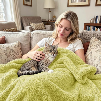 Exclusivo Mezcla Fleece Twin Size Bed Blanket, Ultra Soft, Lightweight and Fuzzy Light Green Blanket for Women, Home Decor, 60x80 Inches