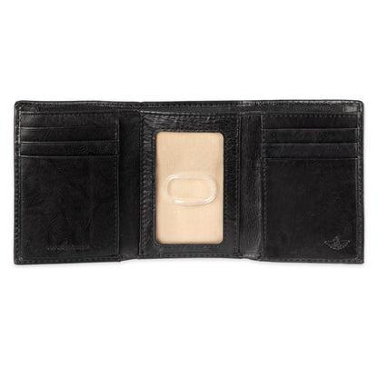 Dockers Men's Coated LeatherExtra Capacity Trifold Wallet, Rfid-blocking, Black, One Size