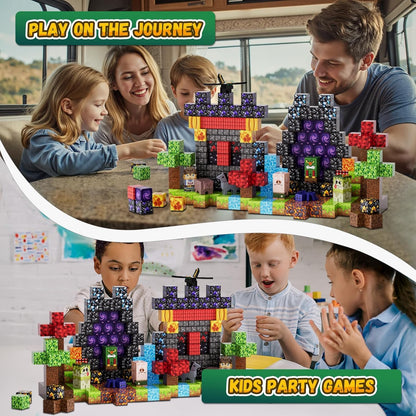 Fitrobust 200PCS Magnetic Blocks, Magnetic Building Blocks, 0.78in Magnetic Building Cubes, STEM Game Stacking Toys for Kids, Birthday Gifts for Boys and Girls Age 3+ Years Old
