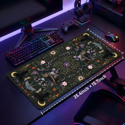 Gothrind Large Gaming Mouse Pad, Gothic Cat Desk Mat, 35.4" x 15.7"