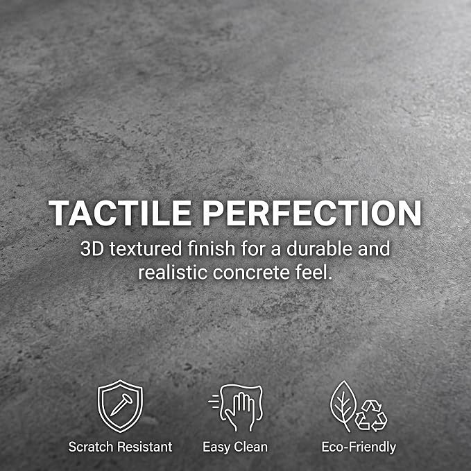 HNY Modern Rectangular Coffee Table Grey Large Center Table 47" Wooden Tea Table Concrete Texture Finish for Living Room, Reception Room, Home Office,Industrial Minimalist
