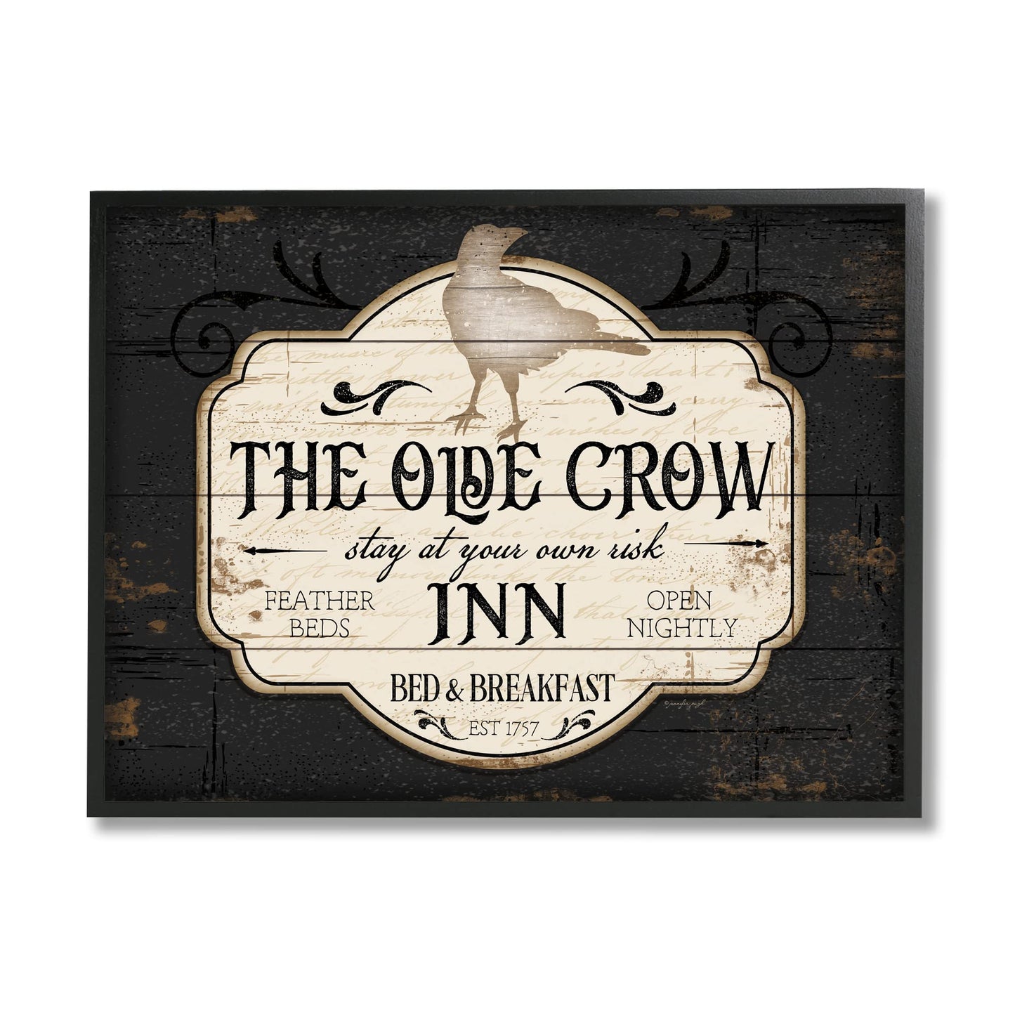 Stupell Industries The Olde Crow Inn Halloween Sign Est. 1757
