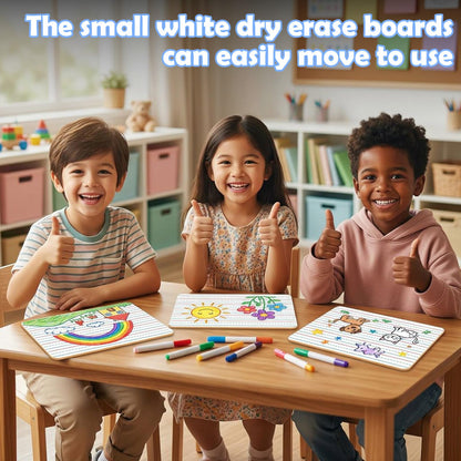 Dry Erase Boards 30 Pack, 9"x12" Double Sided Small Whiteboards with Lines for Kids, Students, Teacher & Classroom Pack,Mini Individual White Boards Lined for Writing Math English Practice