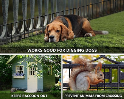 45.33ft(L) X 13inch(H) Animal Barrier Fence, 32 Panels No Dig Fences for Rabbit, Dog Digging Defense Ground Bottom Blockers, Rustproof Metal Border for Garden Outdoor Patio Landscaping