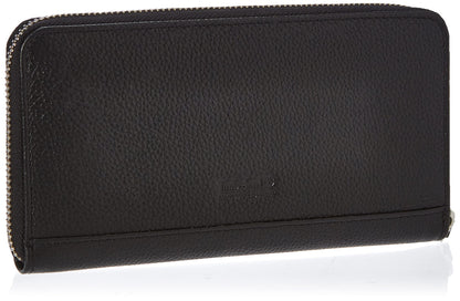 Timberland Women's Leather Rfid Zip Around Wallet Clutch With Wristlet Strap, Black (Pebble), One Size