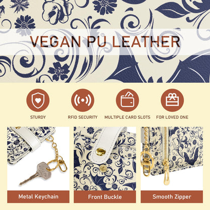 Jogjam Goth Bat Rfid Ladies Wallet, Small Slim Thin Compact Credit Card Women Wallet, Gothic Horror Halloween PU Leather Bifold Cash Zipper Coin Pocket ID Window fot Female