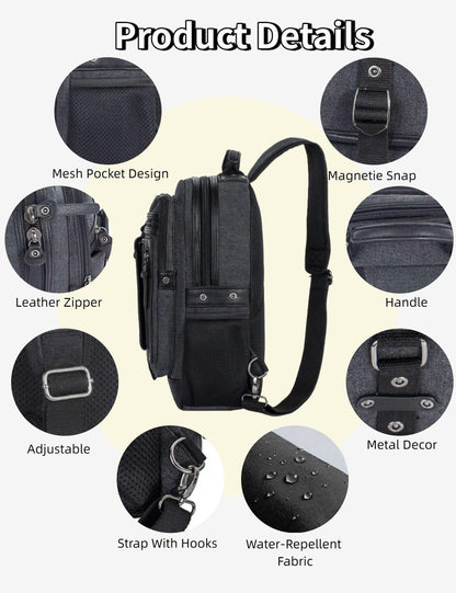 Schkleier Messenger Bag for Men Canvas Sling Bag Crossbody Backpack Laptop Shoulder Bag Hiking Daypacks Casual Tactical