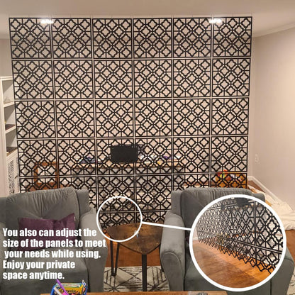 Stepstall 12 Pcs PVC Hanging Room Divider,Thick Decorative Flower Design Room Divider Partitions Panel Screen for Decorating Bedroom Dining Kitchen Office Studio Restaurant Hotel Decor