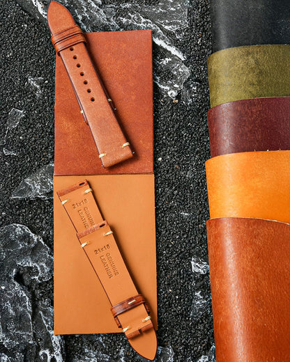 REZERO Leather Watch Straps, Italian Top-Grain Calfskin Watch Bands, Watch Band Replacements with Distressed Matte Finish for Men, Women 18mm 19mm 20mm 21mm 22mm 23mm 24mm